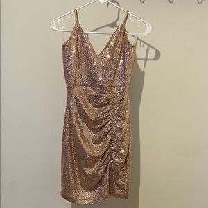 Elegant Sequin Gold Dress
